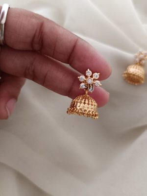 White Stone Jhumkas ARJIE02481