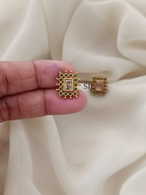 Emerald Stone Stud Earrings ARJIE02482