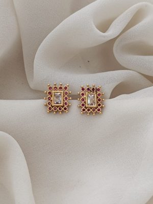 Ruby Stone Stud Earrings ARJIE02483