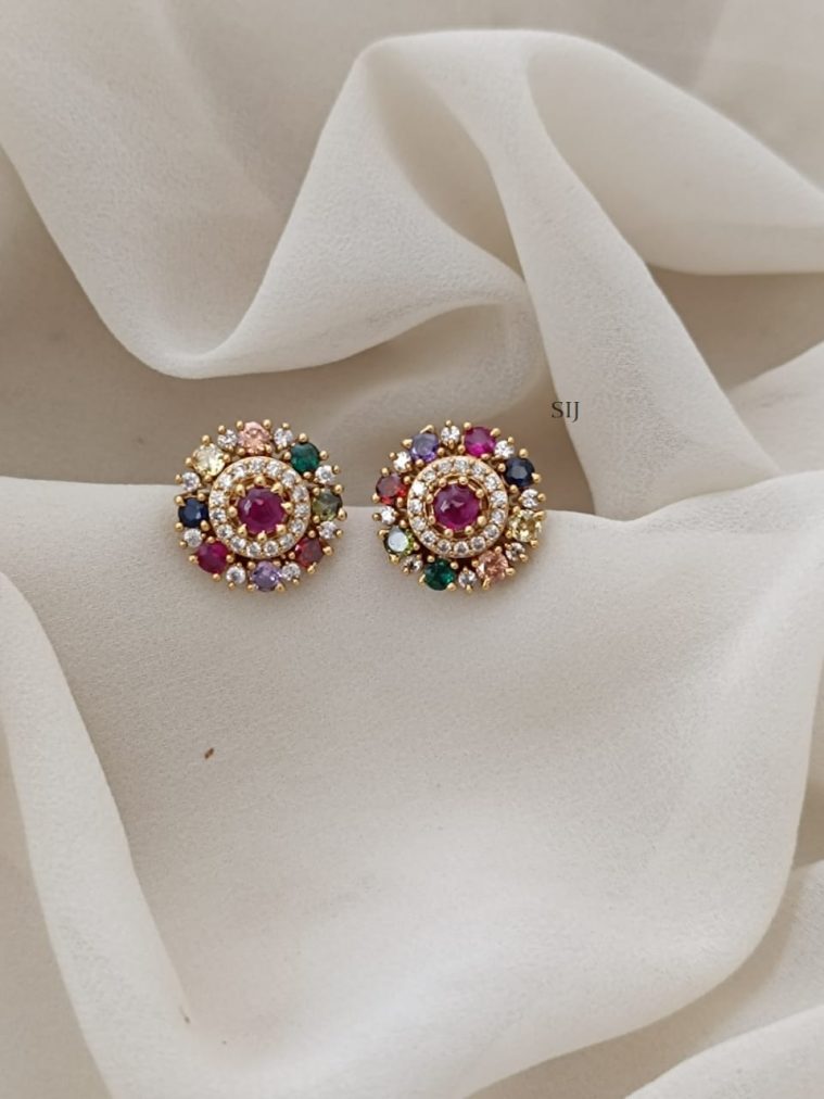 Navaratna Stud Earrings ARJIE02493
