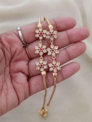 Ruby and White Stone Anklets ARJIAN02537