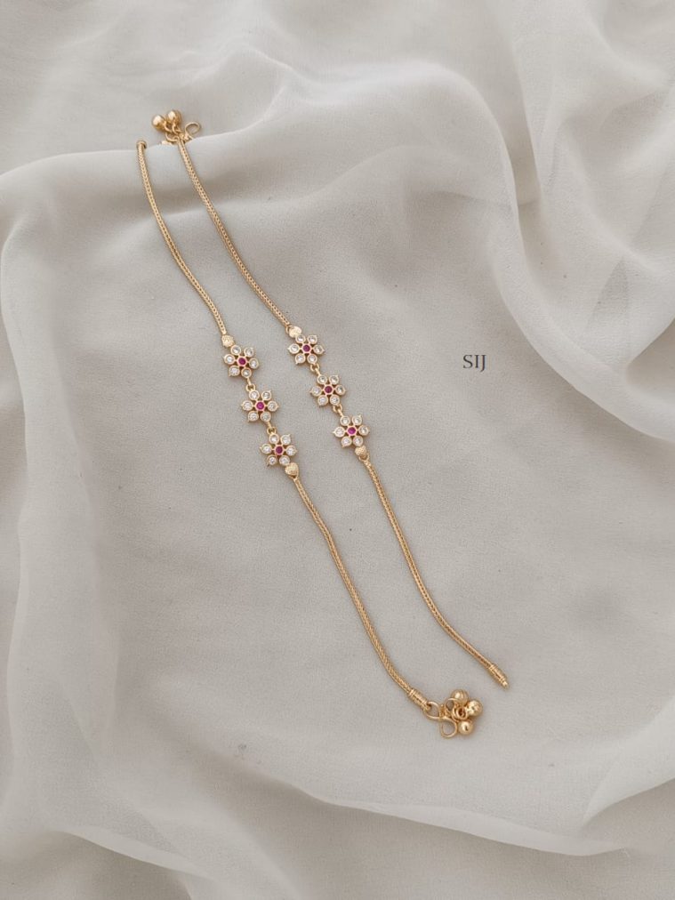 Ruby and White Stone Anklets ARJIAN02537