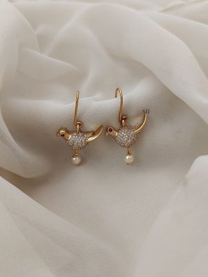 Bird Pearl Drop Hook Earrings ARJIE02538
