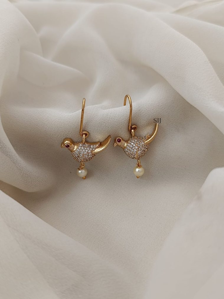 Bird Pearl Drop Hook Earrings ARJIE02538