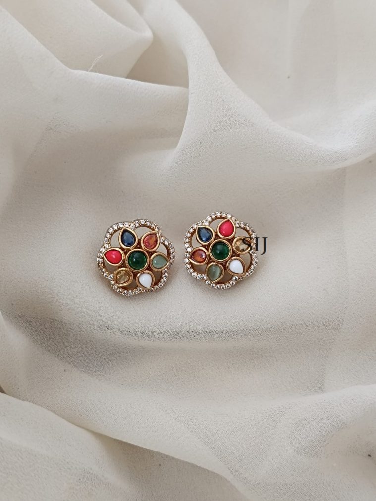 Navaratna Stud Earrings ARJIE02540