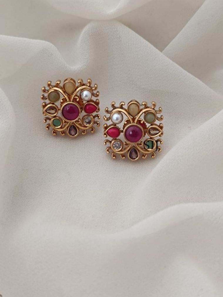 Navaratna Stud Earrings ARJIE02541