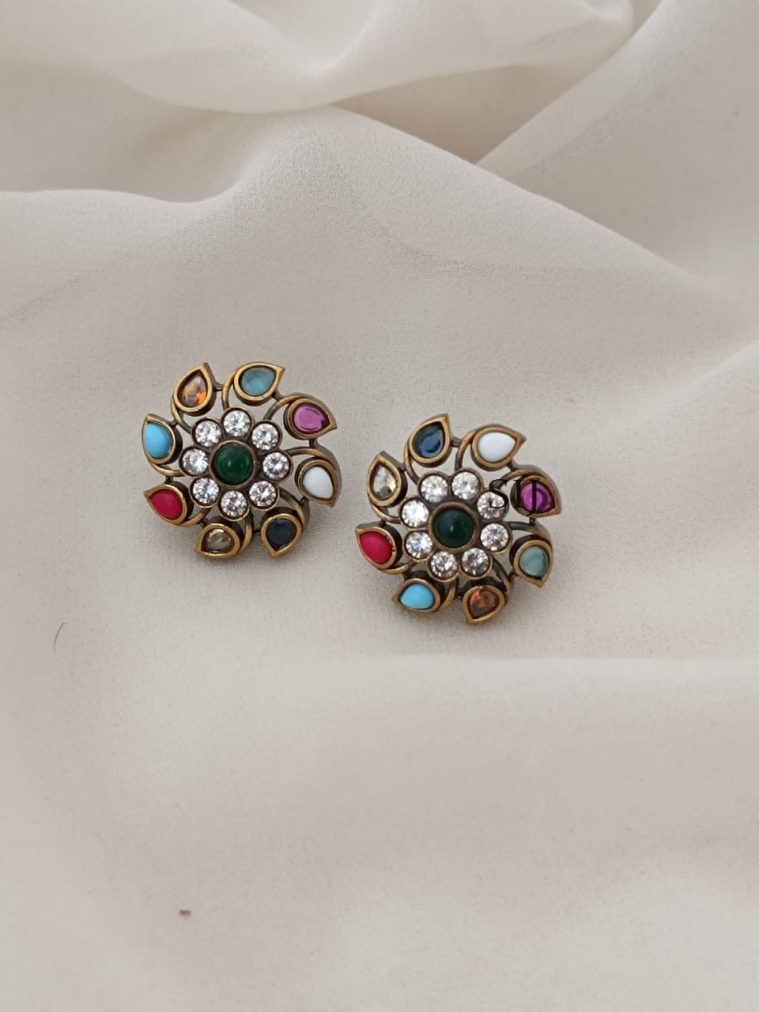 Navaratna Stud Earrings ARJIE02544