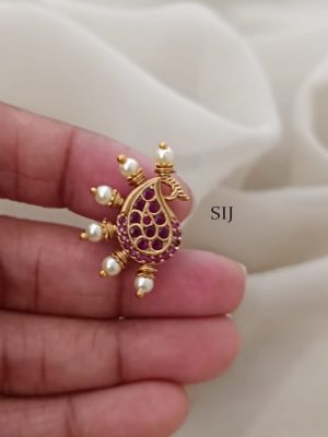 Peacock Pearl Stud Earrings ARJIE02562