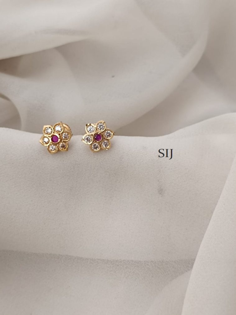 6 Stone Screw Back Stud Earrings ARJIE02579