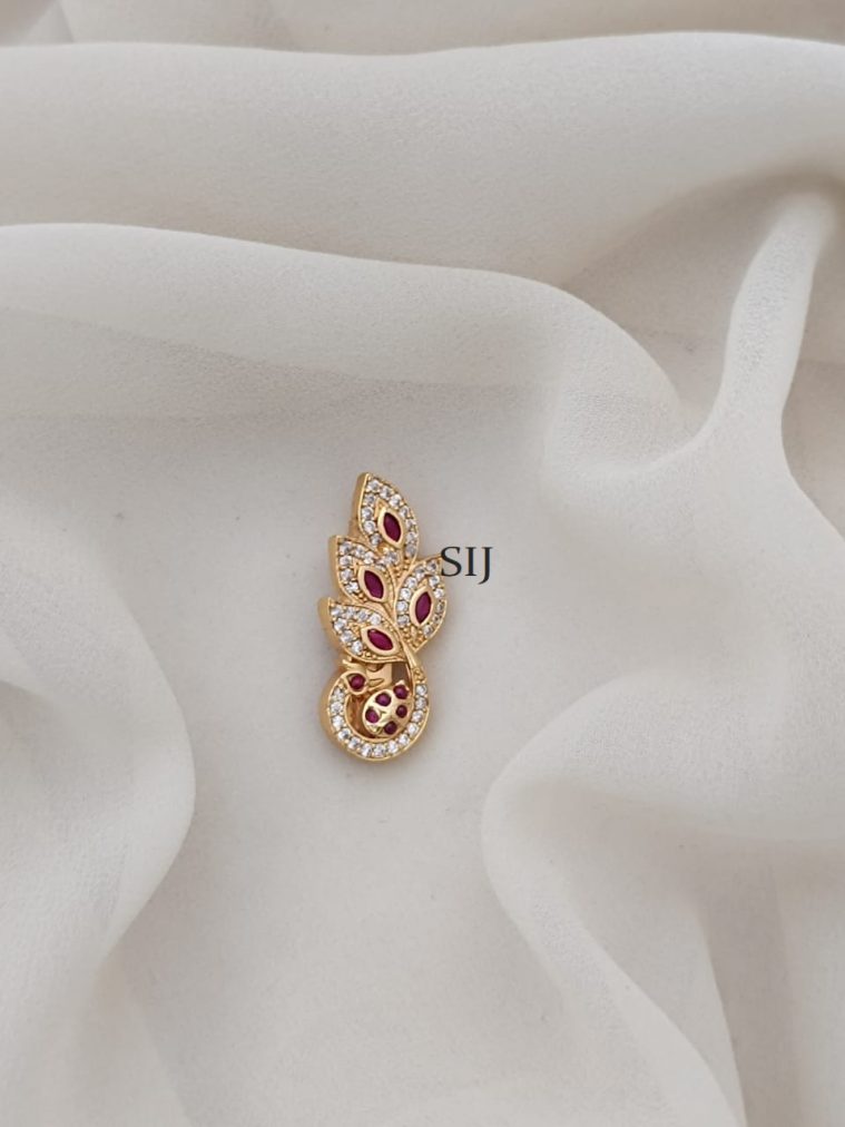 Peacock Stone Saree Pin (Saree Brooch) ARJIS02607