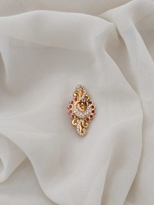 Peacock Stone Saree Pin (Saree Brooch) ARJIS02609