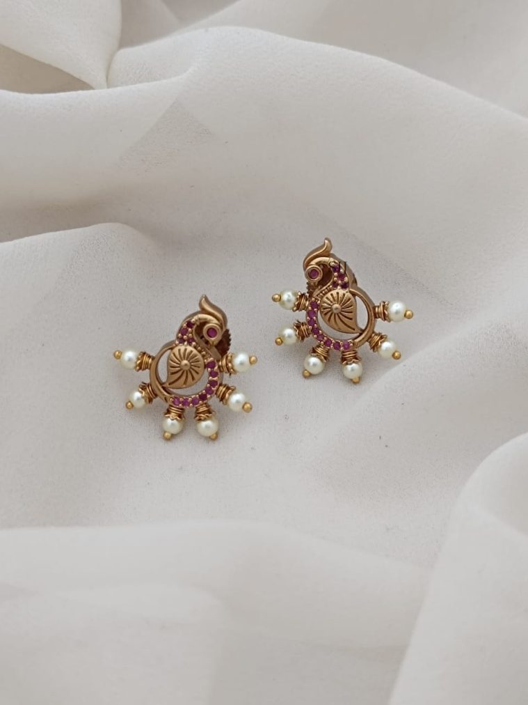 Peacock Stud Earrings ARJIE02620