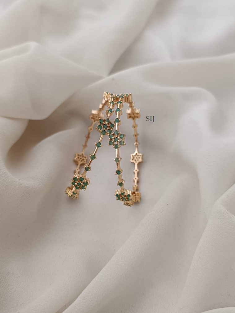 Green Stone Bangles ARJIB02623