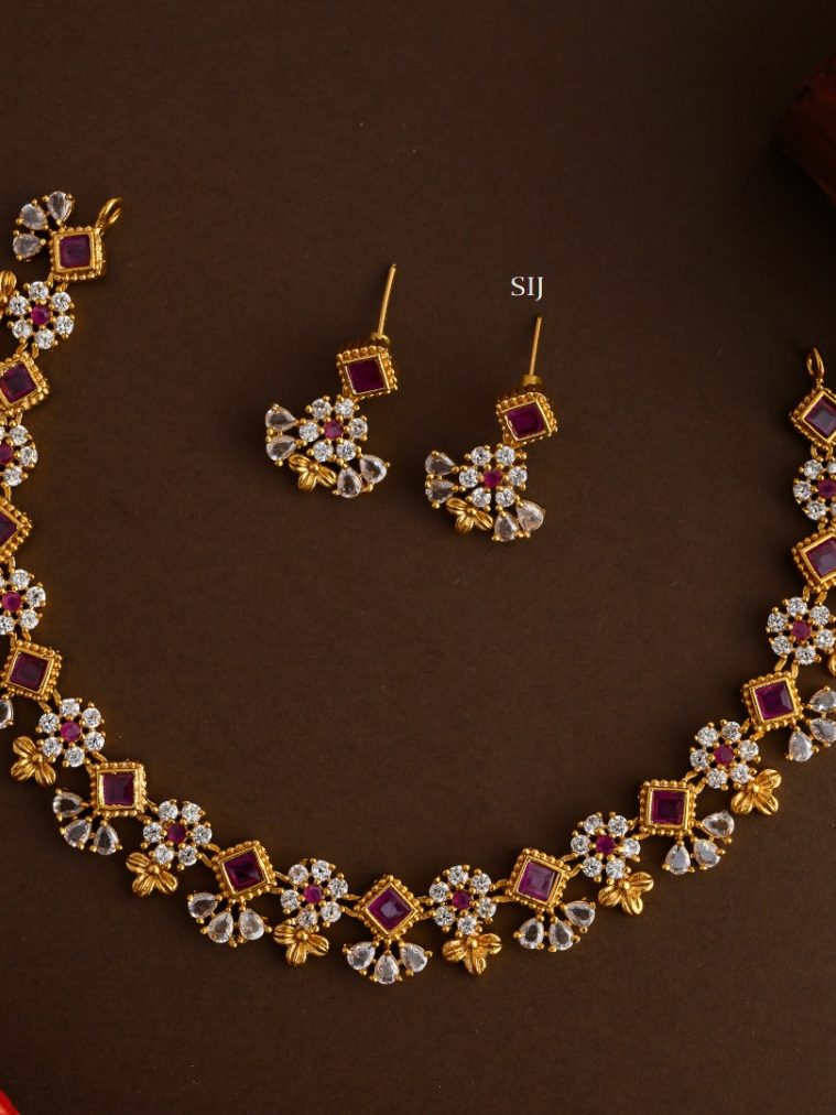 AD White Stones Necklace AJPIN03163