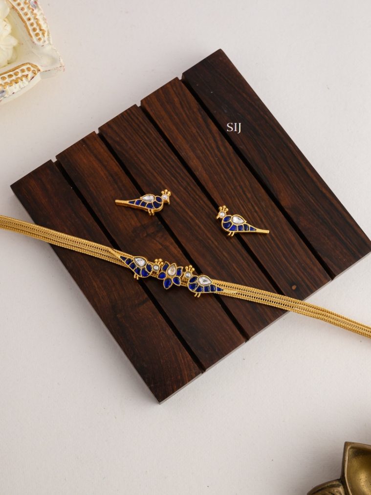 Blue Jadau Kundan Choker AJPIC03166