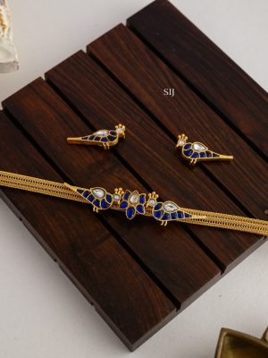 Blue Jadau Kundan Choker AJPIC03166