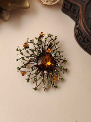 Crystal Saree Brooch AJPIS03190