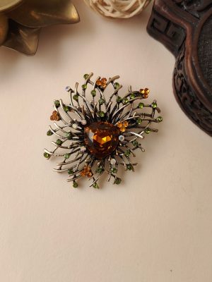 Crystal Saree Brooch AJPIS03190