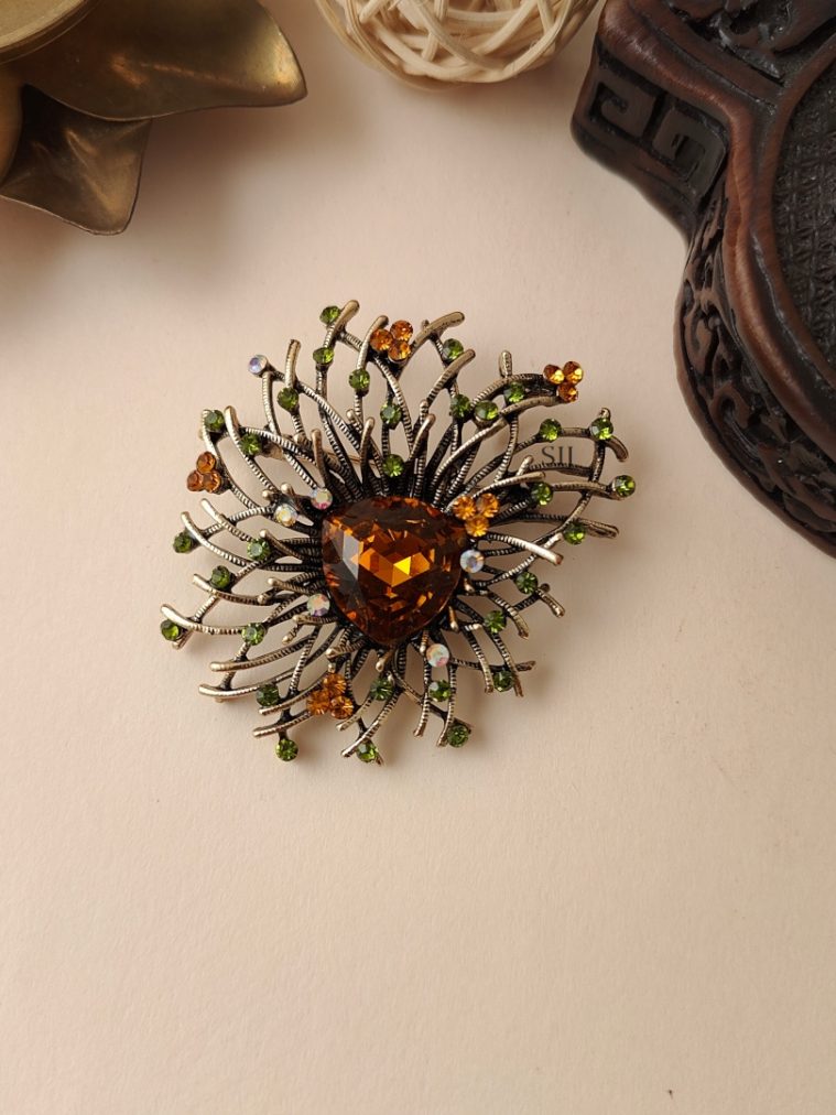 Crystal Saree Brooch AJPIS03190