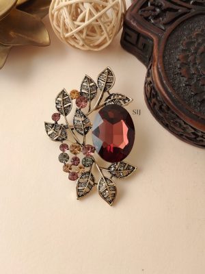 Crystal Saree Brooch AJPIS03192