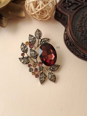 Crystal Saree Brooch AJPIS03192