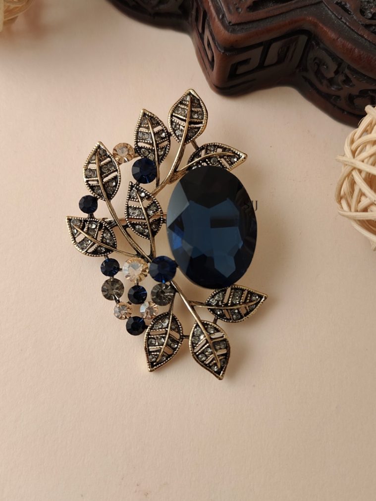 Crystal Saree Brooch AJPIS03193