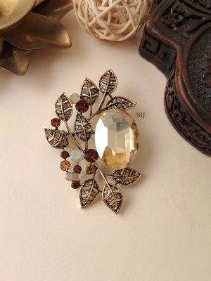 Crystal Saree Brooch AJPIS03194