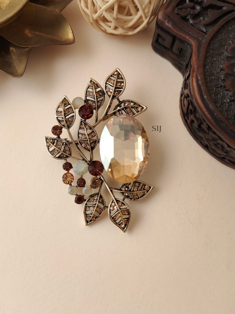 Crystal Saree Brooch AJPIS03194