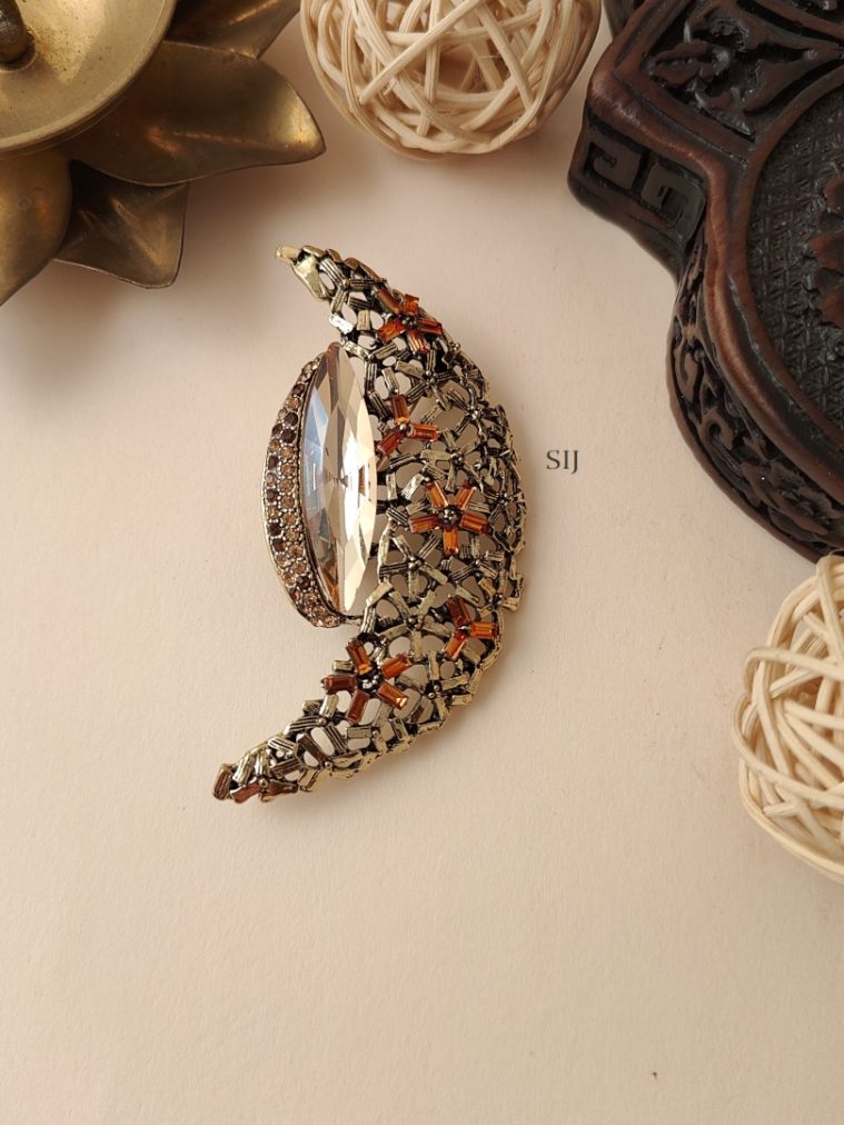 Crystal Saree Brooch AJPIS03195