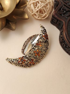 Crystal Saree Brooch AJPIS03195