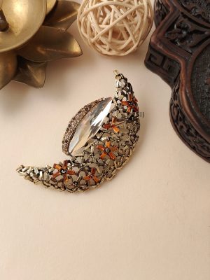 Crystal Saree Brooch AJPIS03195