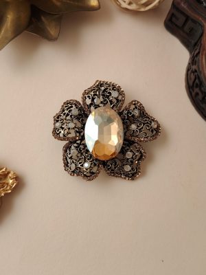 Crystal Saree Brooch AJPIS03198