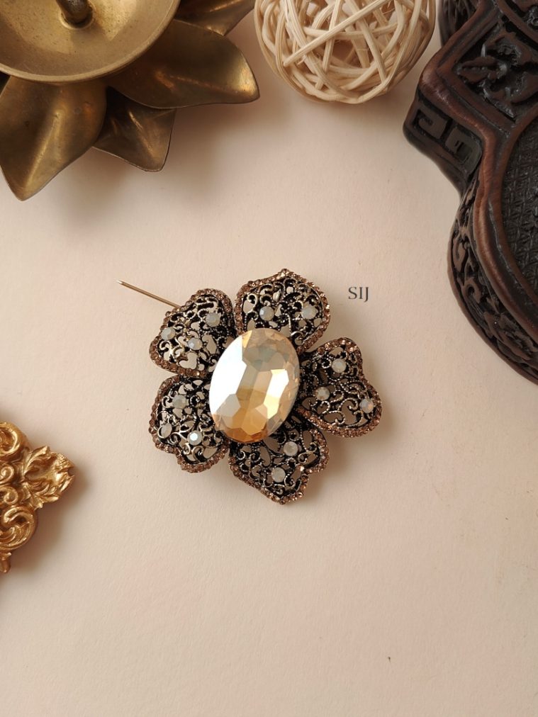 Crystal Saree Brooch AJPIS03198