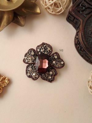 Crystal Saree Brooch AJPIS03199