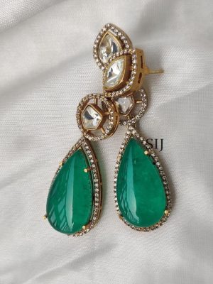 Polki Stone Earrings AKSIE00004