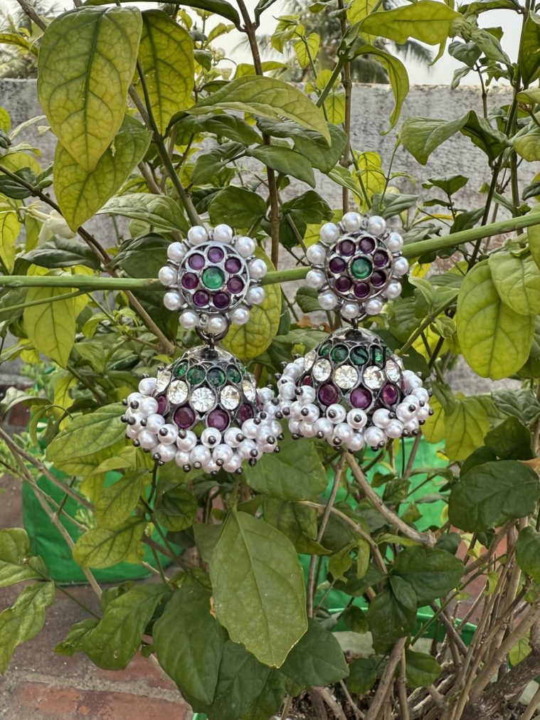 Black Polish Kemp Jhumkas MAAIE0000047