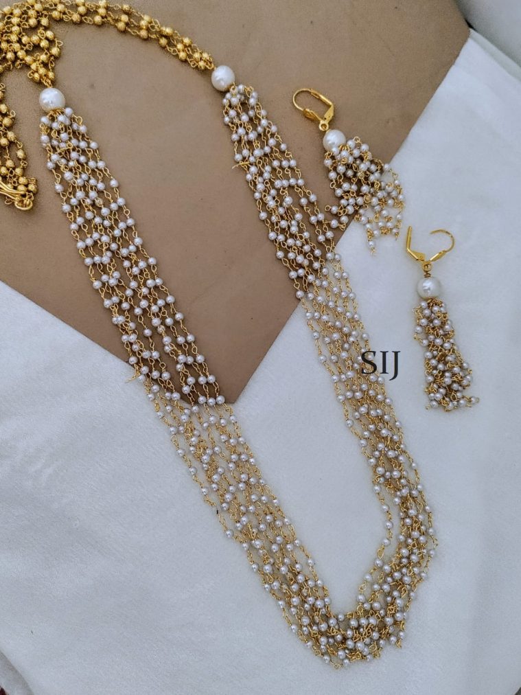 Layer Pearl Long Necklace DEVIL00628