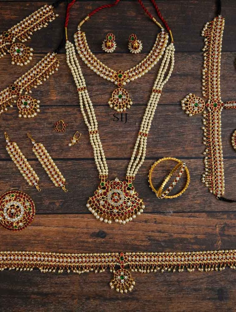 Baratanatyam Kemp Jewellery Set(Adult) - AADIJS01329