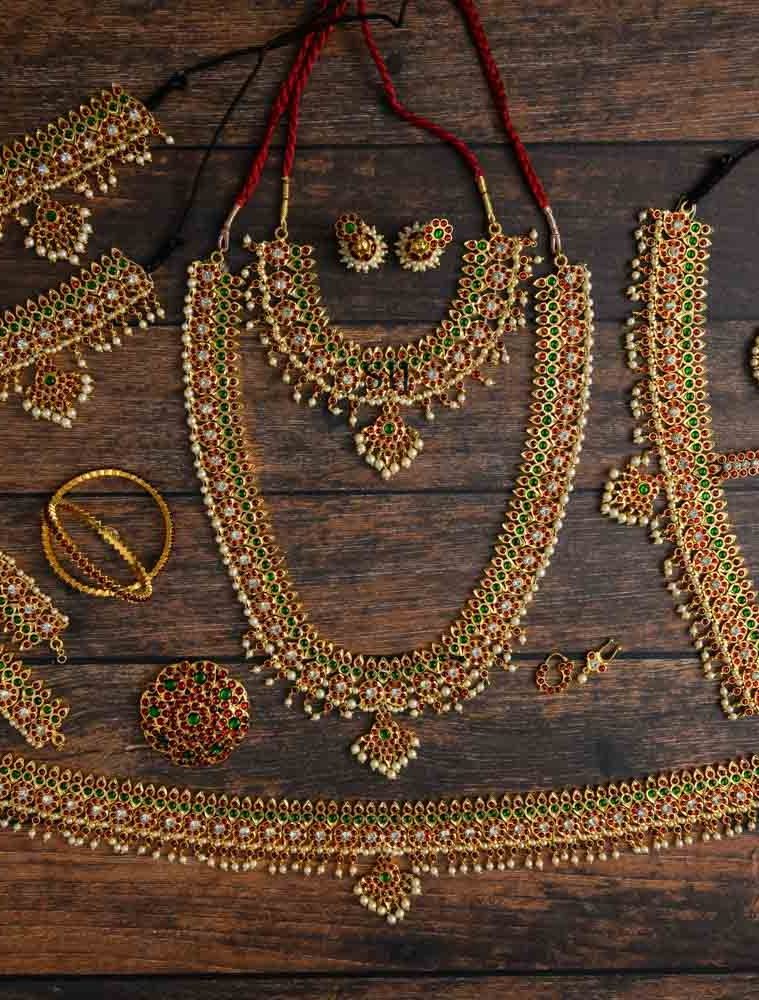 Baratanatyam Kemp Jewellery Set(Adult) - AADIJS01332