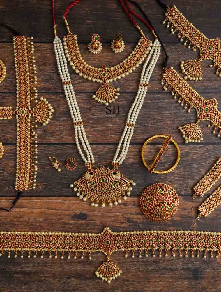 Baratanatyam Kemp Jewellery Set(Adult) - AADIJS01334