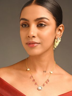 Beads and Polki Pendant Chain ABDIPC02062