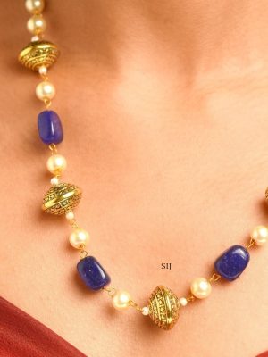Blue Jaipuri Stone Pearl Chain ABDIPC02065