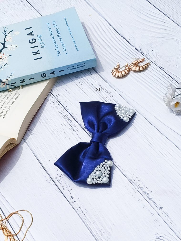 Blue Pearl Hair Bow LOCIHA00033