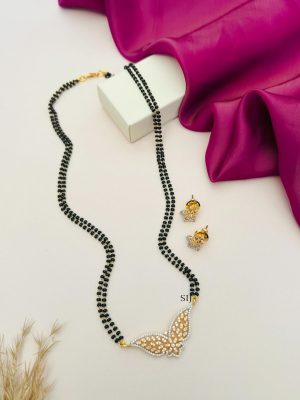 Butterfly Pendant Black Beaded Mangalsutra ABDIMG02068