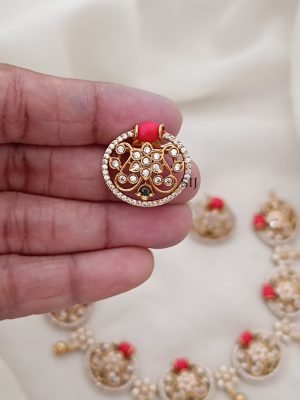 Coral White Stone Necklace ARJIN02600