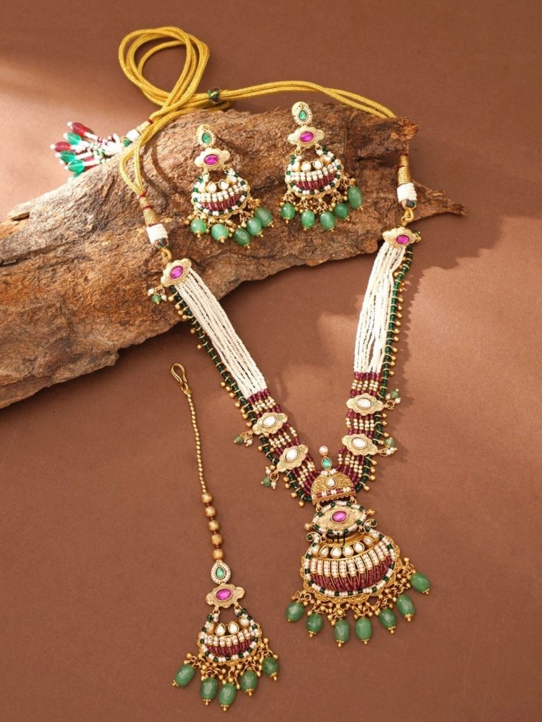 Handmade Meenakari Necklace with Tikka ABDIN02067