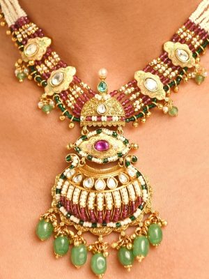 Handmade Meenakari Necklace with Tikka ABDIN02067