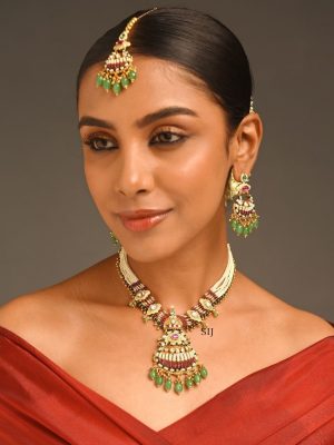 Handmade Meenakari Necklace with Tikka ABDIN02067