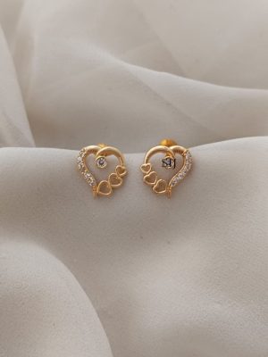 Heart Screw Back Stud Earrings ARJIE02592