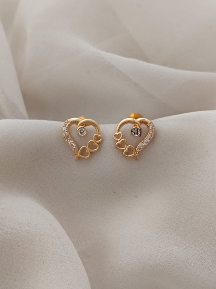 Heart Screw Back Stud Earrings ARJIE02592
